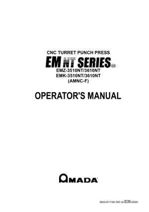 Amada EM NT Series Operator Manual CNC Turret Punch Press