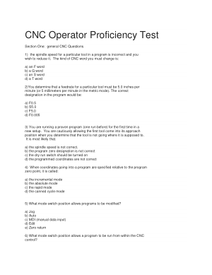 CNC Operator Proficiency Test