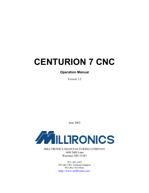 CENTURION 7 CNC Operation Manual