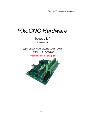 PikoCNC Hardware Manual board v2.1