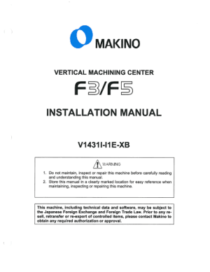 MAKINO F3 F5 Installation Manual