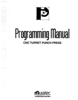 Muratec CNC Turret Punch Press Programming Manual