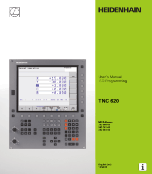 Heidenhain TNC 620 ISO Programming Users Manual