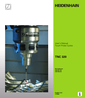 Heidenhain TNC 320 Touch Probe Cycles User Manual