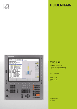 Heidenhain TNC 320 Cycle Programming Manual 340554-06