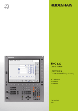 Heidenhain TNC 320 Conversational Programming Manual 340554-06