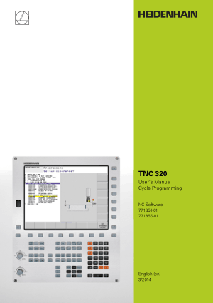 Heidenhain TNC 320 Cycle Programming Manual 771855-01