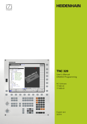 Heidenhain TNC 320 DIN ISO Programming Manual 771855-01