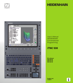 Heidenhain iTNC 530 Conversational Programming Manual 606 424-02