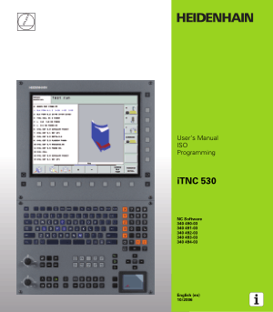 Heidenhain iTNC 530 ISO Programming Manual 340 494-03