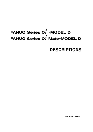 Fanuc 0i-MODEL D Description Manual  64302EN