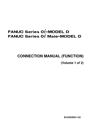 Fanuc 0i-MODEL D Connection Manual Function Vol1 64303EN-1
