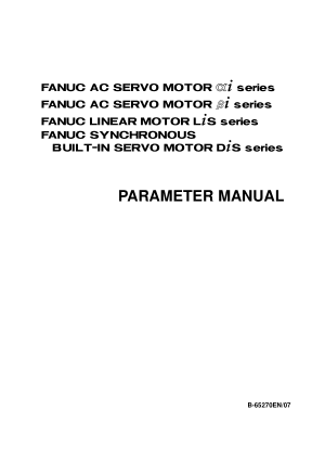 Fanuc AC Servo Motor Alpha i Beta i Parameter Manual 65270EN