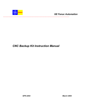 Fanuc CNC Backup Kit Instruction Manual GFK-2263