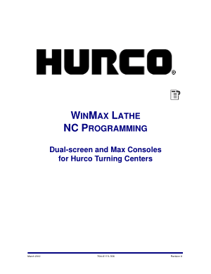 Hurco WINMAX Lathe NC Programming