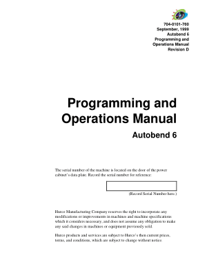 Autobend 6 Programming and Operations Manual