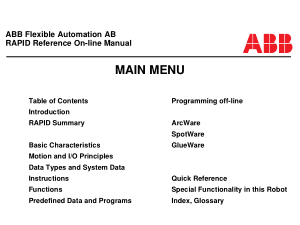 ABB Flexible Automation AB RAPID Reference Manual