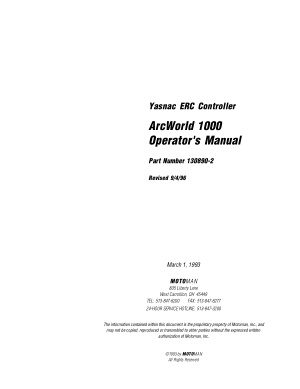 Motoman ArcWorld 1000 Operators Manual