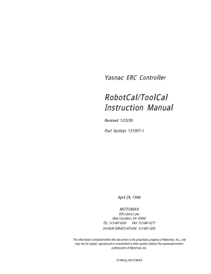 Motoman ERC RobotCal ToolCal Instruction Manual