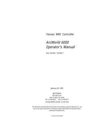 Motoman MRC ArcWorld 6000 Operators Manual