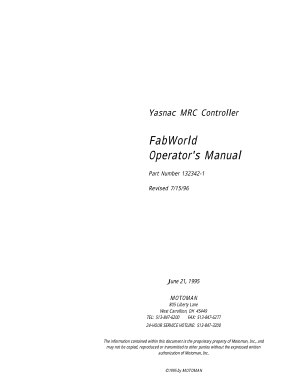 Motoman MRC FabWorld Operators Manual