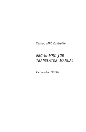 Motoman MRC ERC-to-MRC JOB TRANSLATOR MANUAL