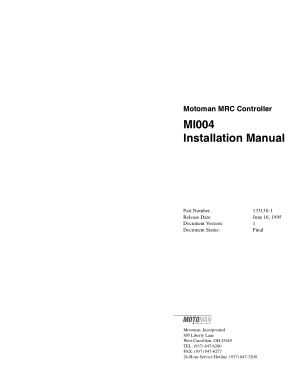 Motoman MIO04 Installation Manual