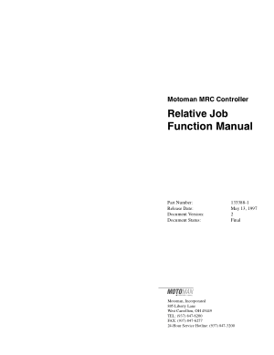 Motoman MRC Relative Job Function Manual