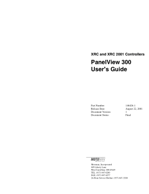 Motoman PanelView 300 Users Guide