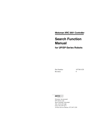 Motoman Search Function Manual for UP SP-Series Robots