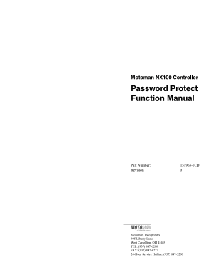Motoman NX100 Password Protect Function Manual