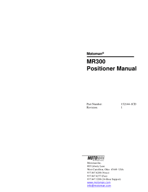 Motoman MR300 Positioner Manual