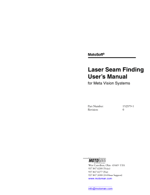 Motoman Laser Seam Finding Users Manual for Meta Vision Systems