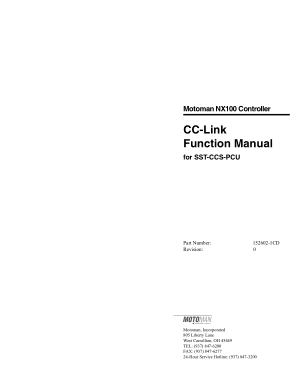 Motoman CC-Link Function Manual for SST-CCS-PCU