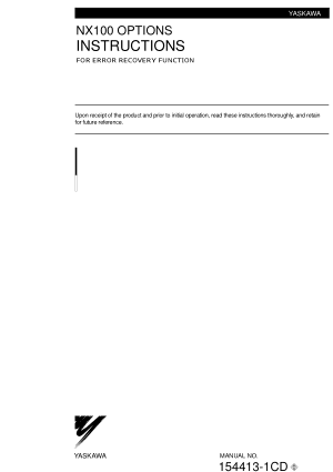 Yaskawa NX100 Options Instructions for Error Recovery Function