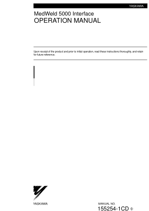 Yaskawa MedWeld 5000 Interface Operation Manual