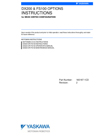 Yaskawa DX200 & FS100 Options for MS3D Cortex Configuration