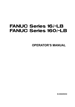 Fanuc 16i-LB Operator Manual