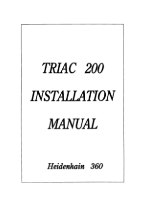 TRIAC 200 Installation Manual Heidenhain 360