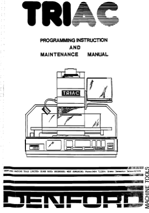 Denford TRIAC Programming Maintenance Manual