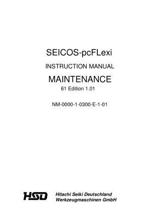 SEICOS-pcFLexi Maintenance Manual