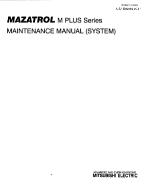 MAZATROL M PLUS Maintenance Manual System
