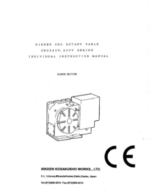 Nikken CNC Rotary Table CNC 320V 400V Instruction Manual