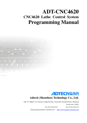 ADT-CNC4620 Lathe Control System Programming Manual