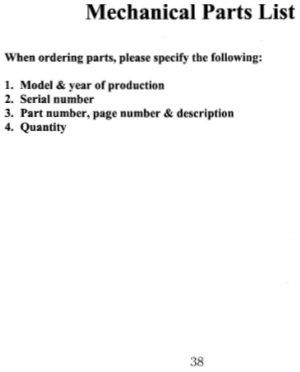 ACER Engine Lathe Parts List parts-el-el1440v