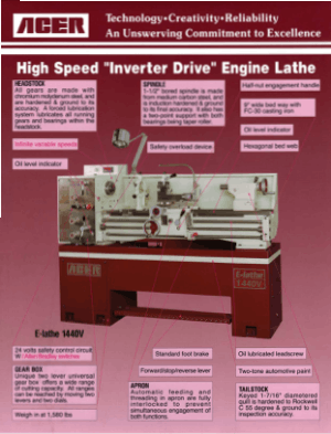 ACER High Speed Inverter Drive Engine Lathe