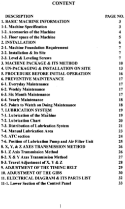 ACER EMC-2240 Machining Center User Manual