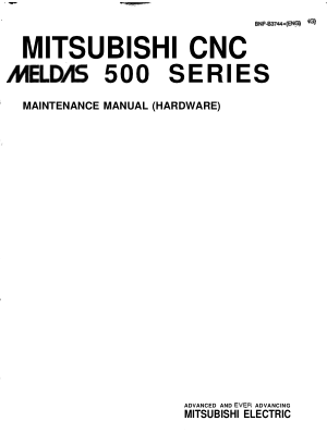 Mitsubishi CNC MELDAS 500 Series Maintenance Manual Hardware