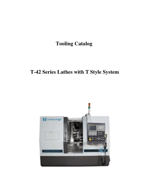 Hardinge Tooling Catalog T-42 Series Lathes with T Style System