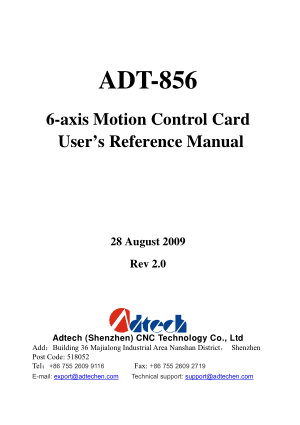 ADT-856 User Reference Manual 6-axis Motion Control Card